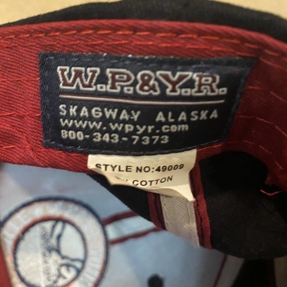 WHITE PASS & YUKON ROUTE SKAGWAY ALASKA ADJUSTABLE STRAPBACK HAT/CAP, BLACK 2012 - Picture 5 of 5